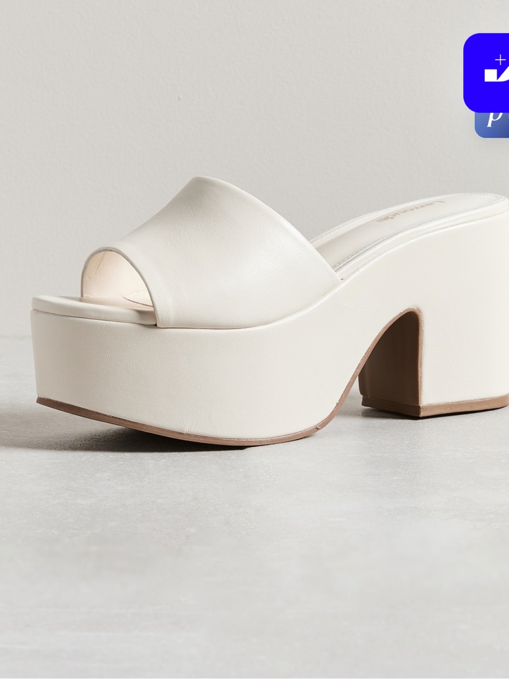 Larroude Cream Platform Slide Mules - Picture 2 of 5